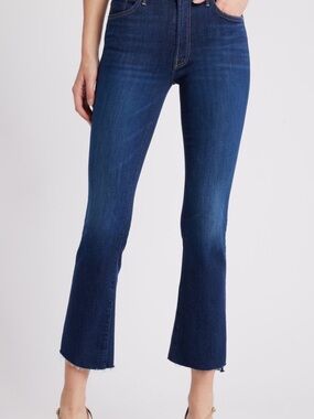 MOTHER the insider crop Dark Blue High-Rise Flare Jeans